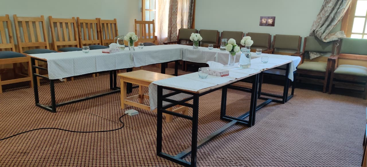 Conference hall set up for a gathering